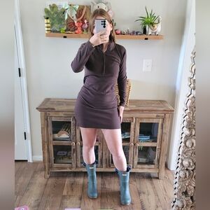 Sunday Best Chocolate Long-Sleeve Dress